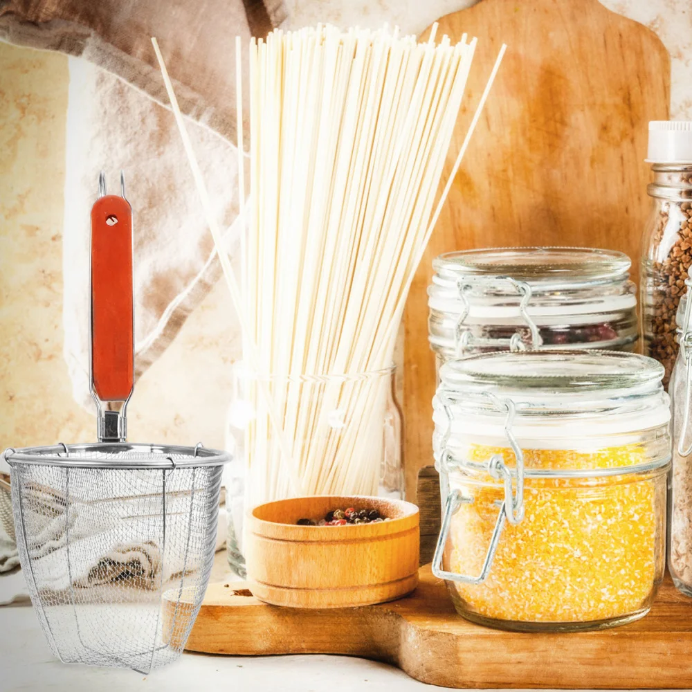 

2pcs Multi-functional Colander Dumpling Noodle Strainer Restaurant Fry Strainer