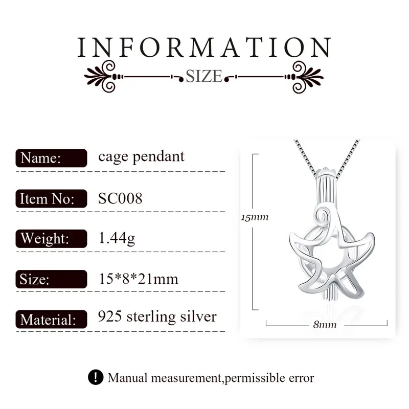 Цепочка с подвеской в виде морской звезды из серебра 925 пробы | Украшения и