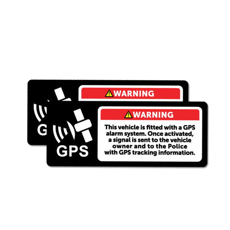 

2 X Warning Car Sticker Gps Alarm System Decal Accessories PVC for Nissan Suzuki Peugeot Skoda Volvo Mazda Kia,12cm*5cm