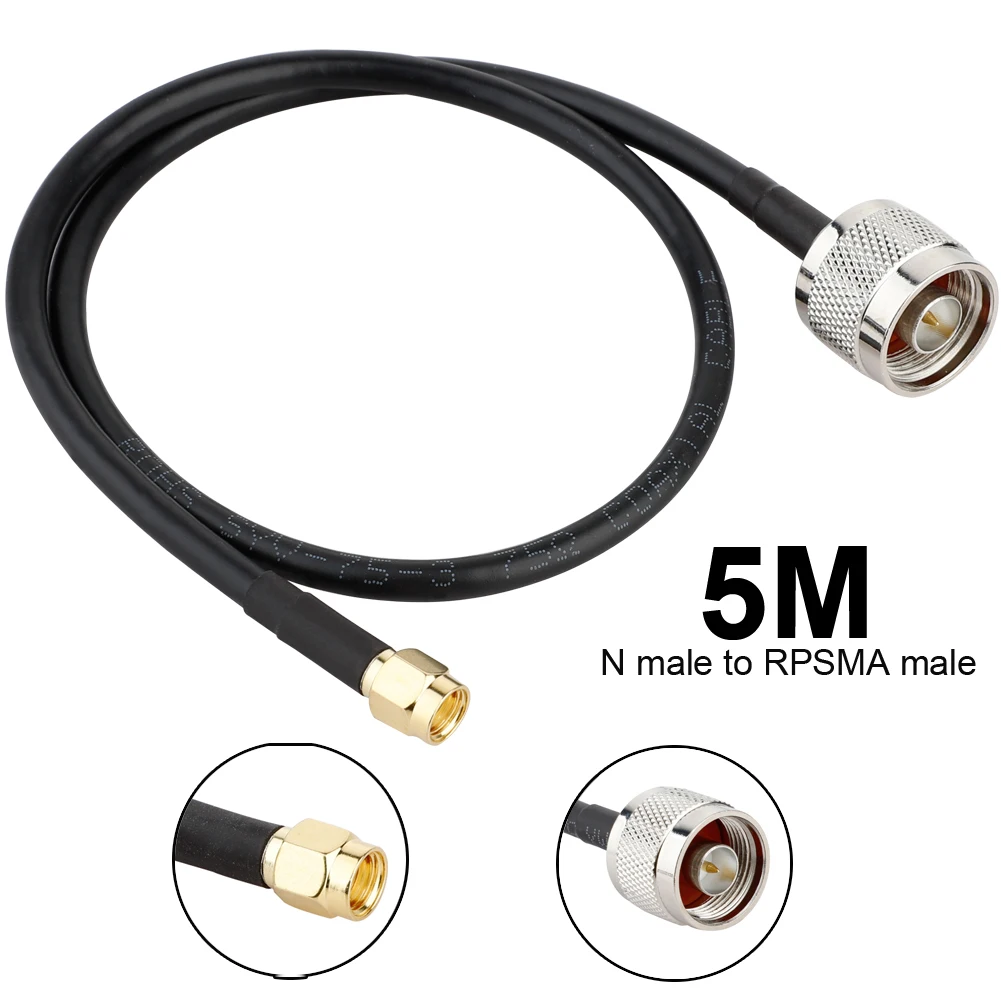 N штекер в RPSMA прямой вставной разъем для LMR200 LMR195 коаксиальный кабель Перемычка 5 м