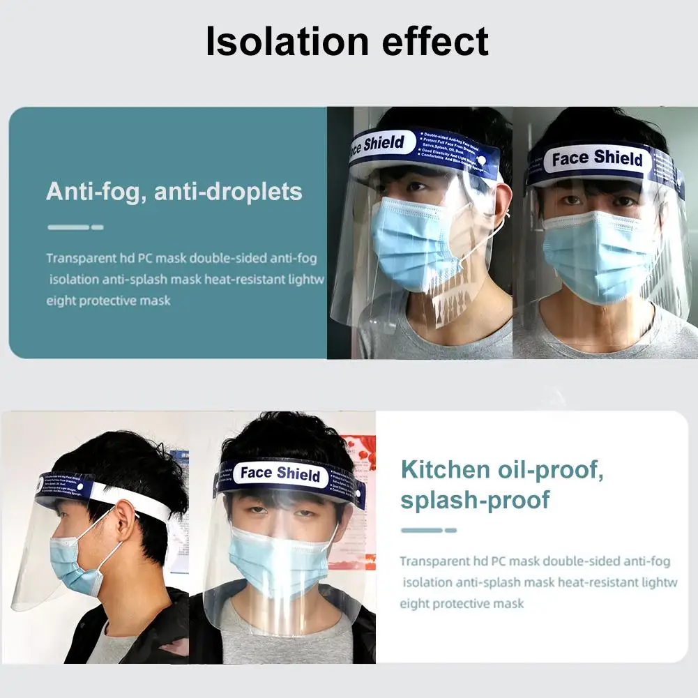 

1pcs Certification Transparent Shield For Face Safety Protective Mask Anti-Fog Oil-Splash Proof Anti-UV Anti-Shock Safety Mask