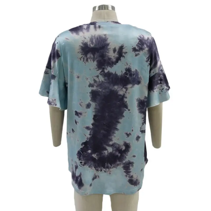 

Womens Short Sleeve Tie Dye Loose Blouse T-Shirt Summer Casual Tee Shirt Tops