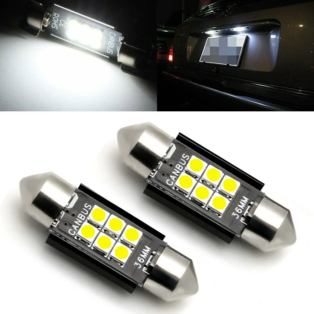

12V DC Light Bulbs 36MM 6000K 6418 6411 For BMW LED License Plate Parts