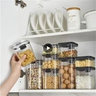 Кухонные Квадратные прозрачные Герметичные банки, коробки для хранения пищевых продуктов, банки для хранения закусок, цельных зерен, специй, кухонные аксессуары