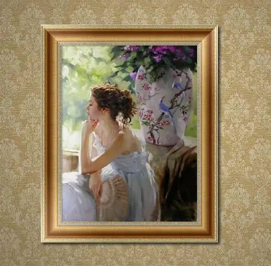 Ручная роспись в европейском стиле масляная живопись s красивых женщин