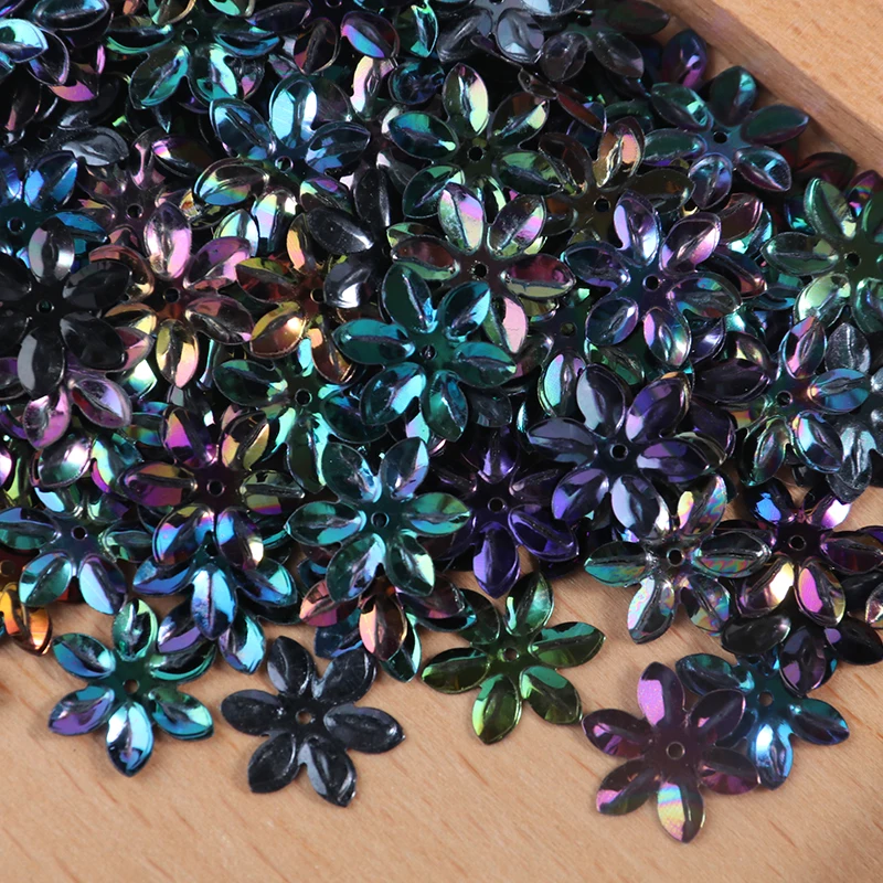 Гексапельные блестки в форме цветка 12 мм с отверстием материал сделай сам для