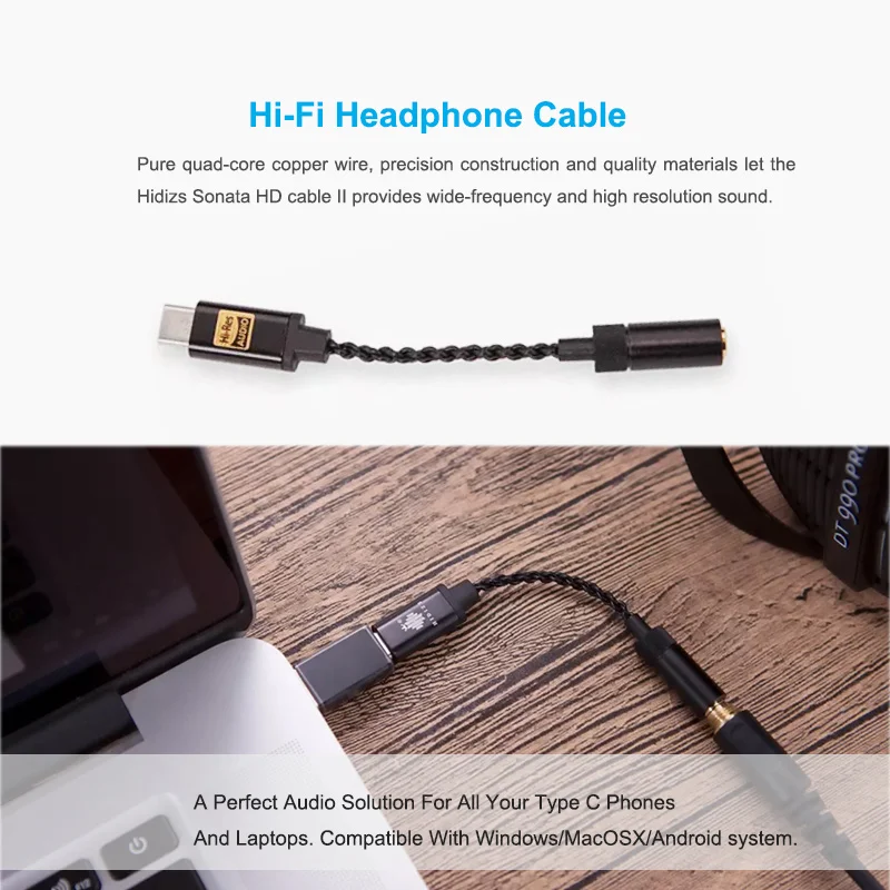 Hidizs Sonata HD DAC II Hi Res USB Mac HiFi аудио кабель Type C до 3 5 мм усилитель для наушников адаптер