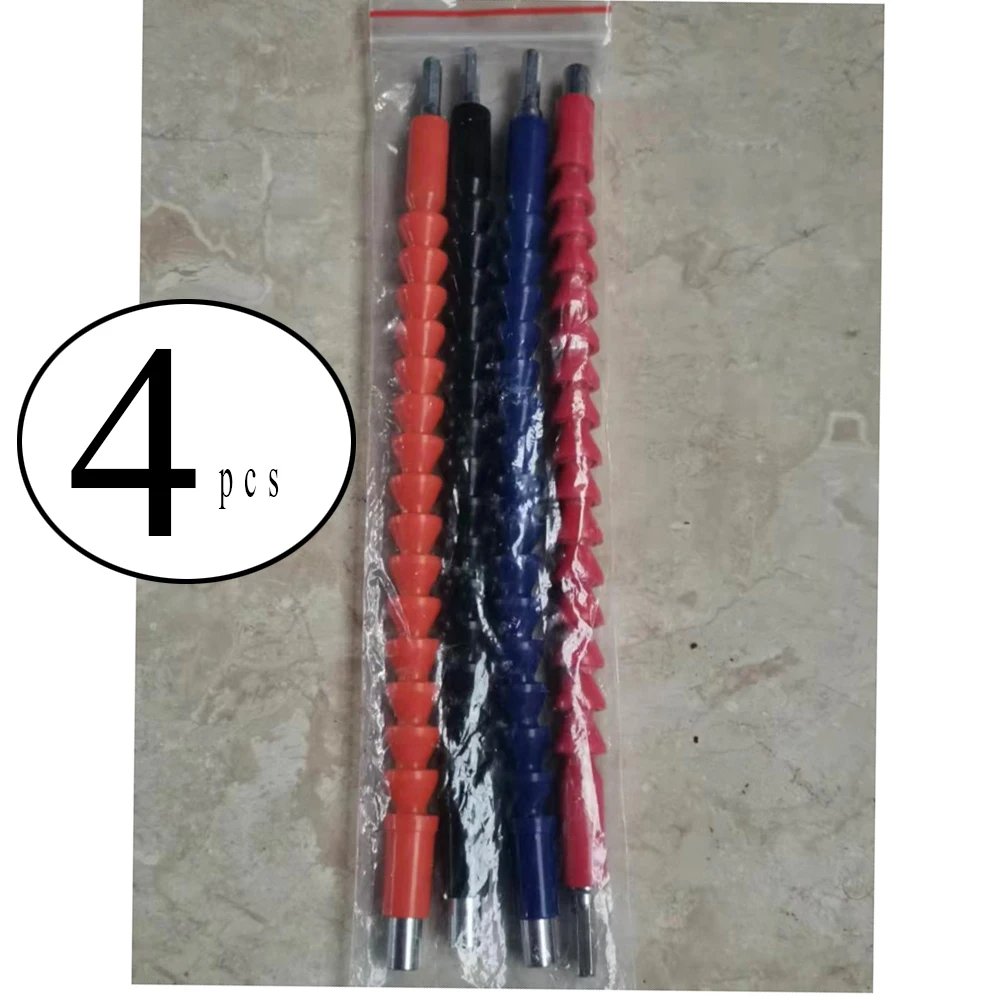 

4pcs 295MM Plastic Metal Soft Universal Flexible Shaft Electric Screwdriver Batch Of Head Hex Shank Extension Drill Bit Holder
