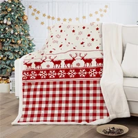 red christmas throw blanket snowflake tree warm plush sherpa fleece xmas new year blankets gift for kid child bed sofa couch car
