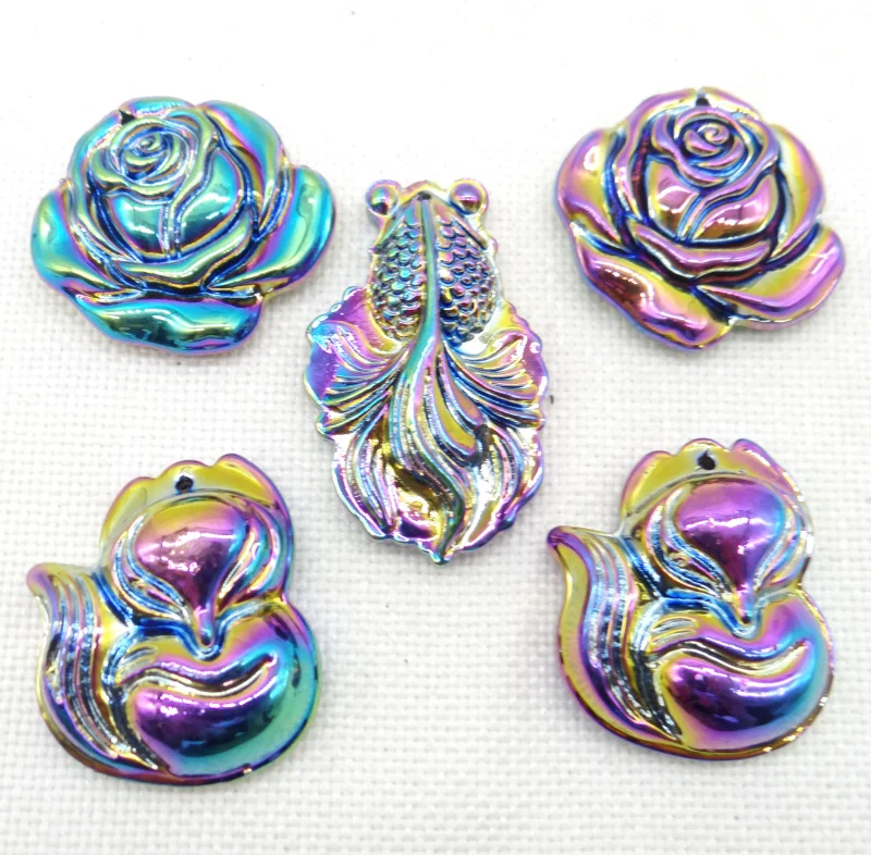 

Новый Liuli Цвет покрытие резные золотая рыбка подвеска в форме лисы для женщин мужчин кулон для изготовления ювелирных изделий DIY ожерелья с подвесками подарок 10 шт.