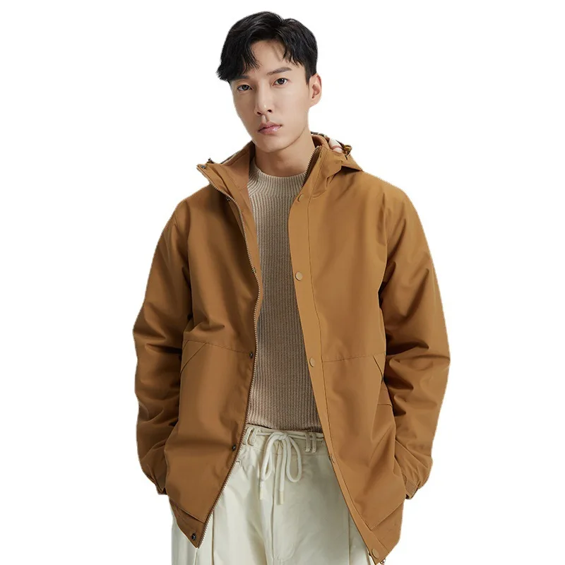 

Осенне-зимняя уличная куртка, Мужская зимняя утепленная ветрозащитная Лыжная куртка «Три в одном» для рыбалки, средней длины