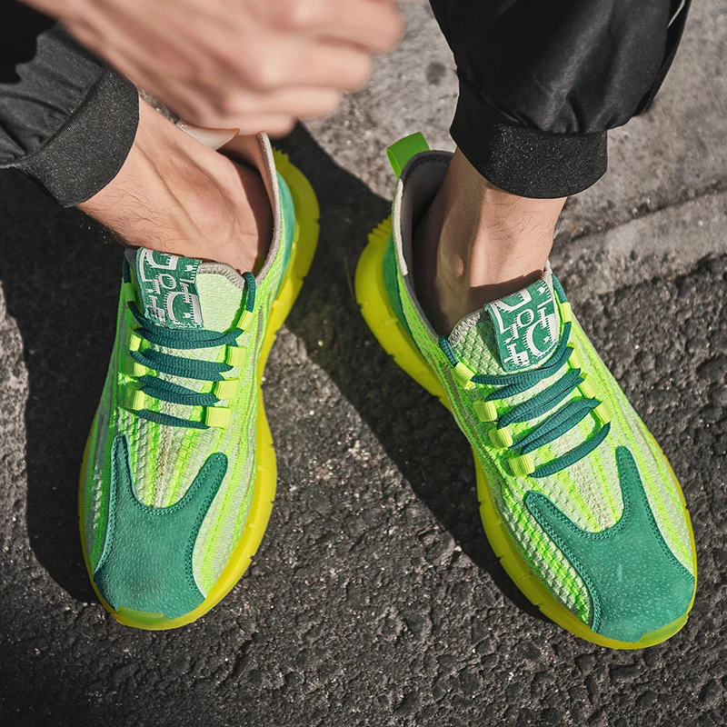 

Дышащая воздухопроницаемая обувь для бега, новые повседневные спортивные дышащие кроссовки, Повседневная сетчатая обувь для мужчин на лет...