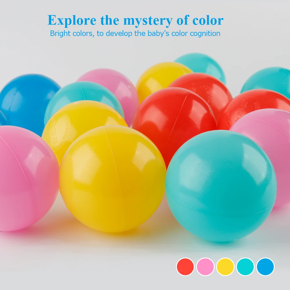 Coogam Pit Balls Pack of 50 -5 Color Hollow Soft Plastic Ball for Toddler Kids Birthday Party Favors Pool Water Bath Toy Kid | Игрушки и