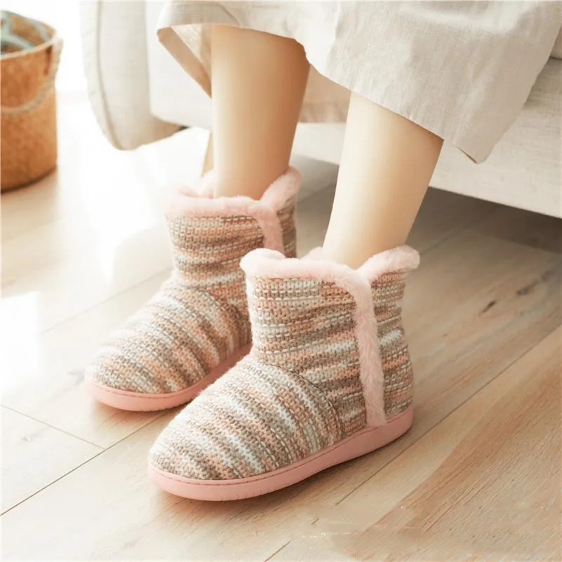 Cotton Home Shoes Men Women Soft Shoes Couples Lovers Wool Non-slip Warm Plush Indoor Floor Slippers Winter Women Slippers