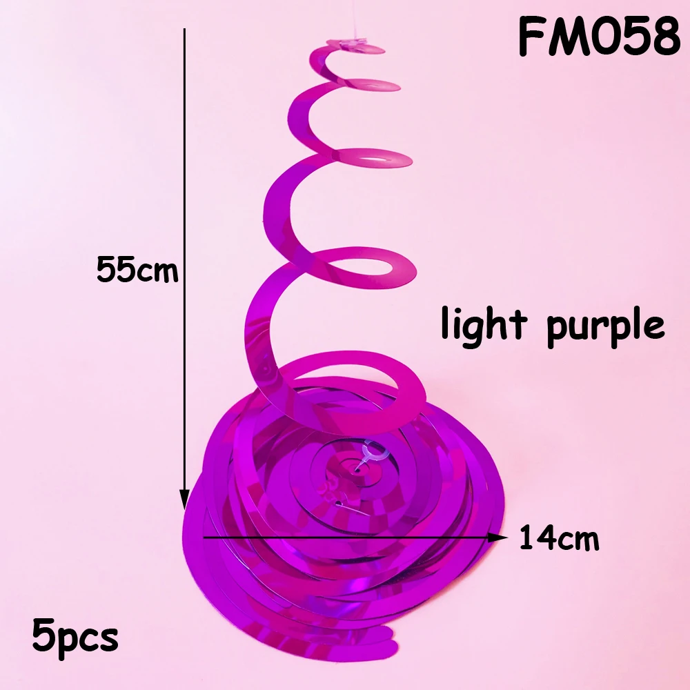 FM058 purple 5 шт. рождественские праздники спиральные Фольга украшения вечерние гирлянда к дню рождения завитки из фольги баннеры гирлянда 40-й день рождения украшения - Цвет: FM058 purple