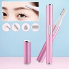 Женский Электрический эпилятор для бикини, Подмышечная батарея для лица, триммер для бровей, розовая Бритва для лица с концевой расческой