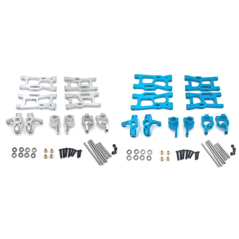 

Комплект деталей для руля Wltoys 144001 1/14 124018 124019, серебристый и синий, 2 набора