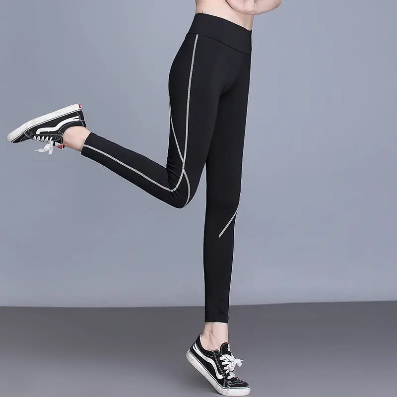 

High waist Slim Fast Dry Yoga Pants women's elastic hip lifting abdominal tight pants running sports fitness pants training