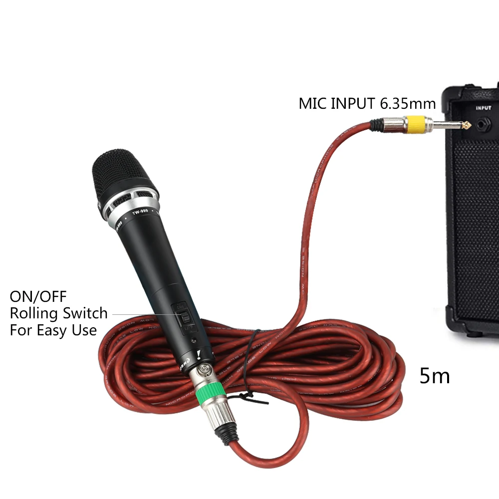 Ручной профессиональный проводной кардиоидный голосовой микрофон включает в