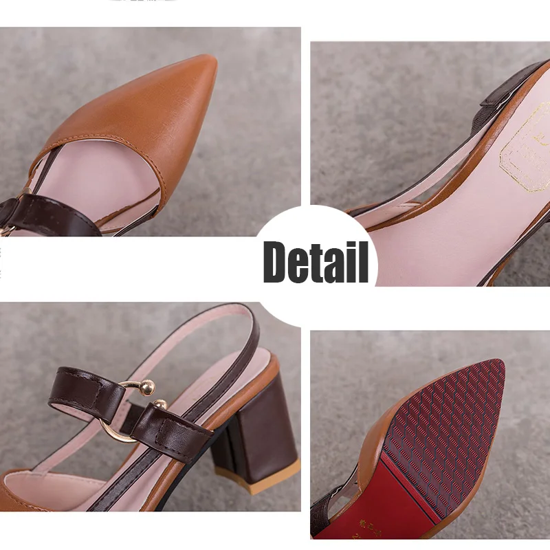 Туфли лодочки с острым носком и ремешком на пятке Женские дизайнерские туфли