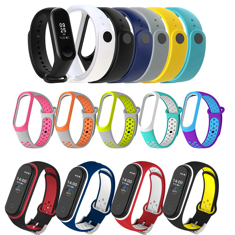 Ремешок силиконовый для Xiaomi Mi Band 4 3 сменный Браслет наручных часов