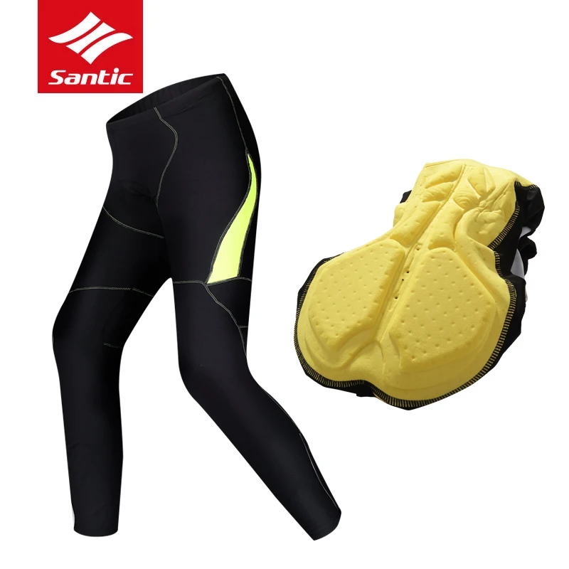 Santic Профессиональные мужчины велосипед Велоспорт брюки длинные 4D дышащая