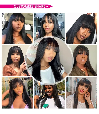 Парики из прямых человеческих волос с челкой, парики машинной работы и челкой, малазийские Человеческие волосы Remy и длинные парики LEX Maxine 30 дюймов