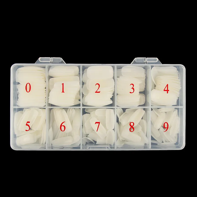 500 шт белые прозрачные французские накладные акриловые ногти полное/половинное