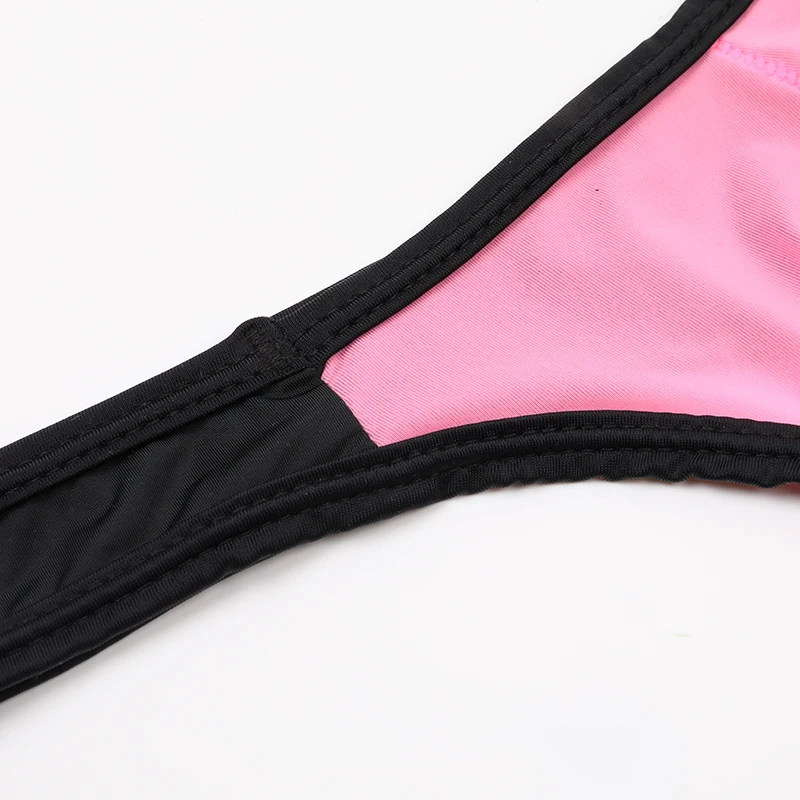 Мужские стринги с низкой талией AIIOU черные тонкие U образным выпуклым шелковым