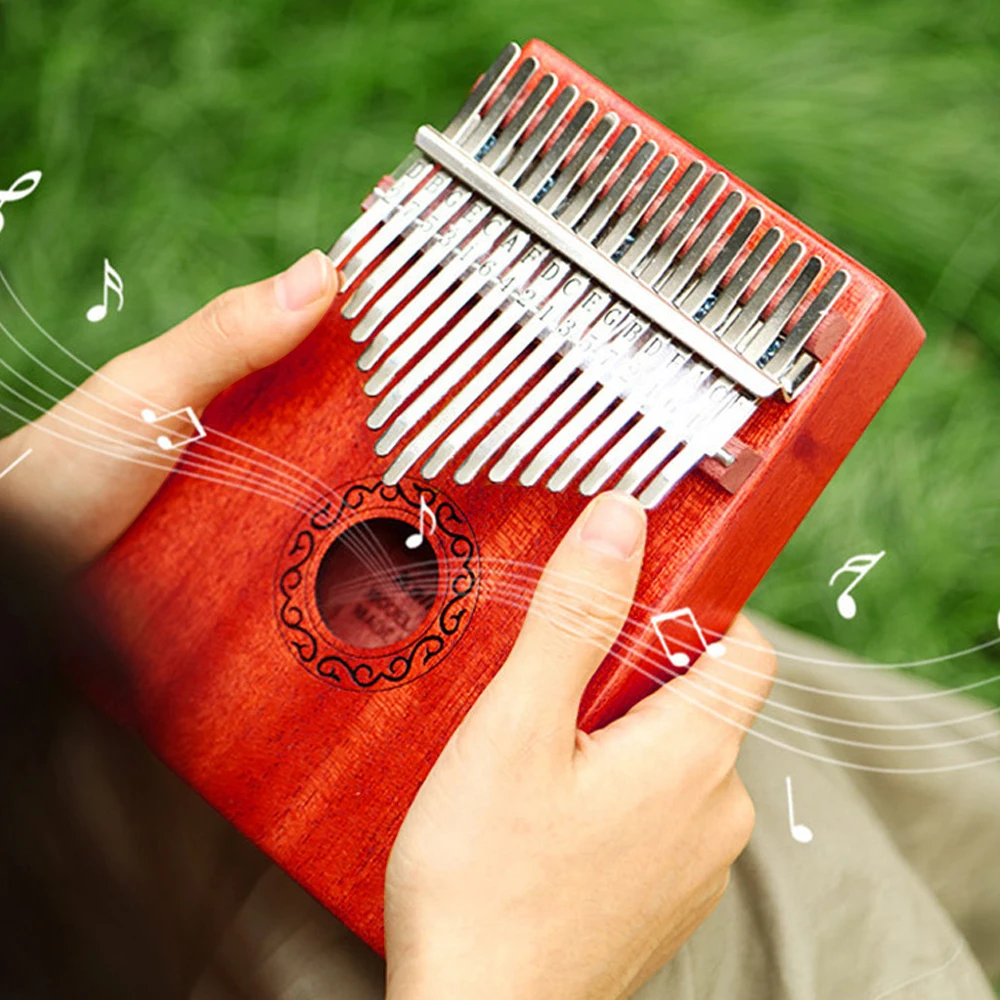 Kalimba пианино с 17 клавишами музыкальный инструмент из красного дерева Набор