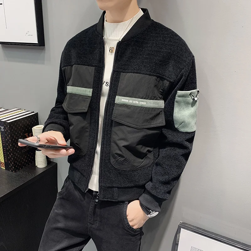 Мужское зимнее шерстяное пальто мужское Новое высококачественное Простое