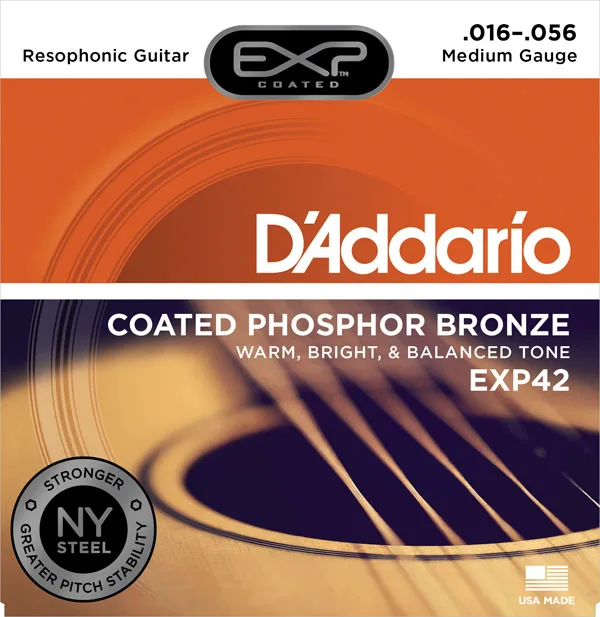 Акустические гитарные струны D'addario EXP с покрытием из фосфорной бронзы круглой