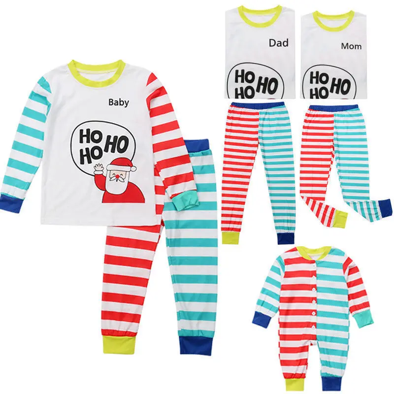 Осенне зимние повседневные рождественские пижамы Семейные комплекты одинаковые