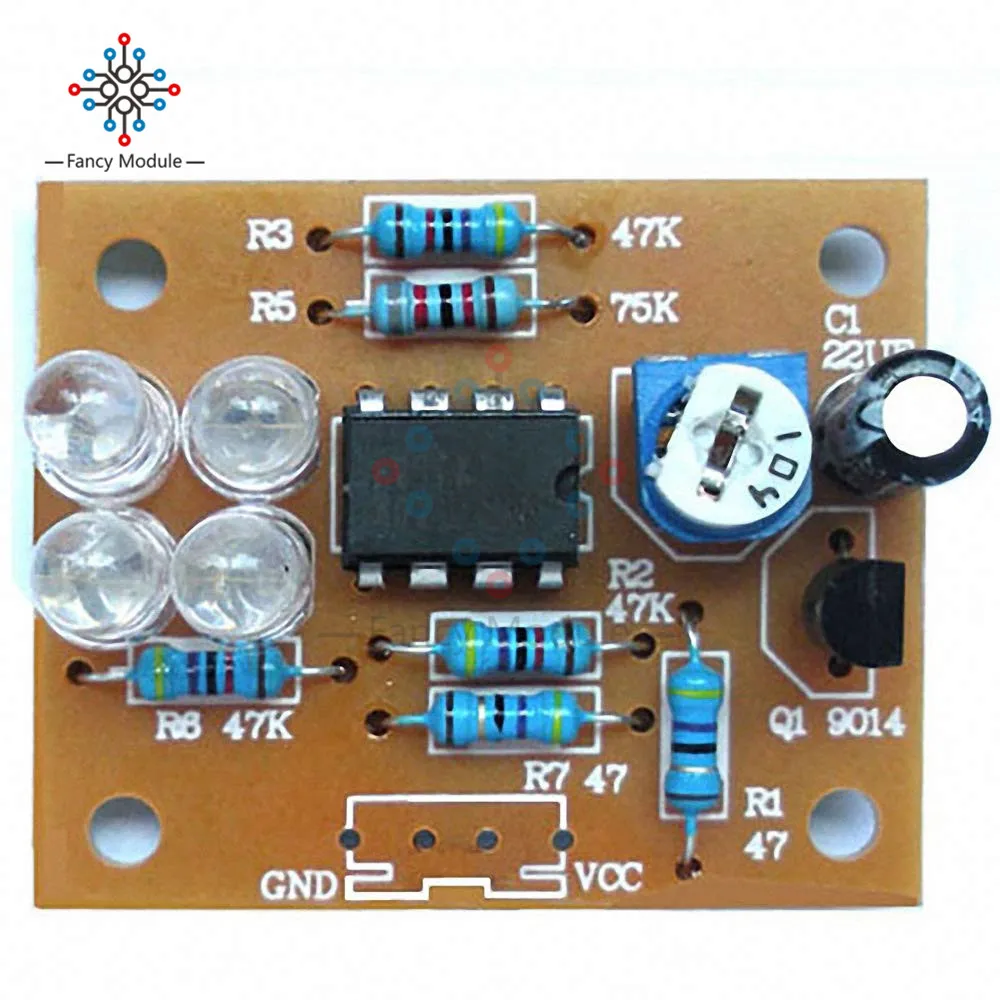 

5Pcs/Set DC 9V LM358 Breathing Light Electronic DIY Kits Blue Flashing LED Light Interesting Product Components Parts