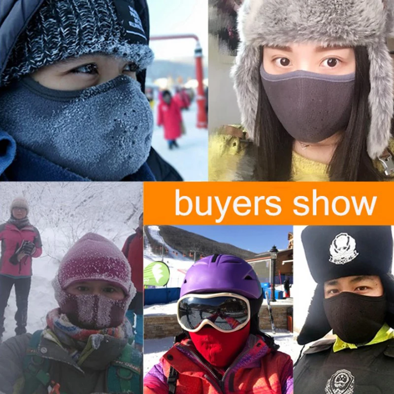 Модная зимняя маска на половину лица теплая флисовая накидка уши защита для шеи