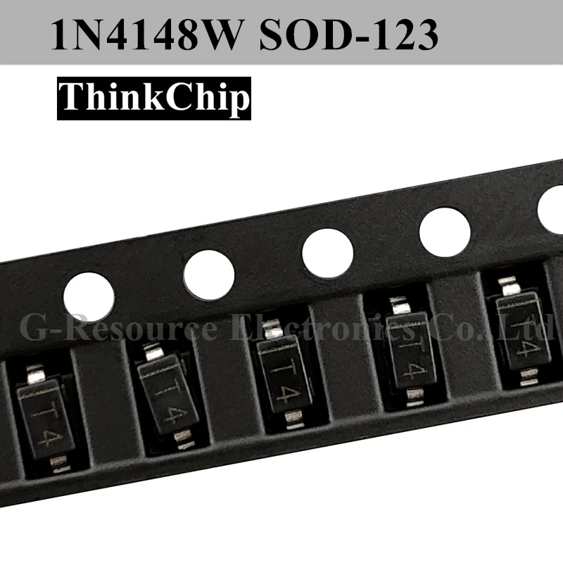 (100pcs) 1N4148W SOD-123 1206 SMD Diode 1N4148 (Marking T4) Special for dc motor driver