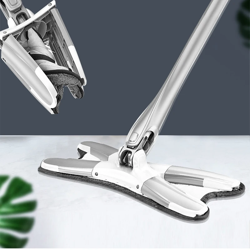 

SDARISB Microfiber Spin Floor Mop With 3pcs Mop Cloth Replace Hand-free Wash Flat Mop Manual Extrusion Household Cleaning Tools