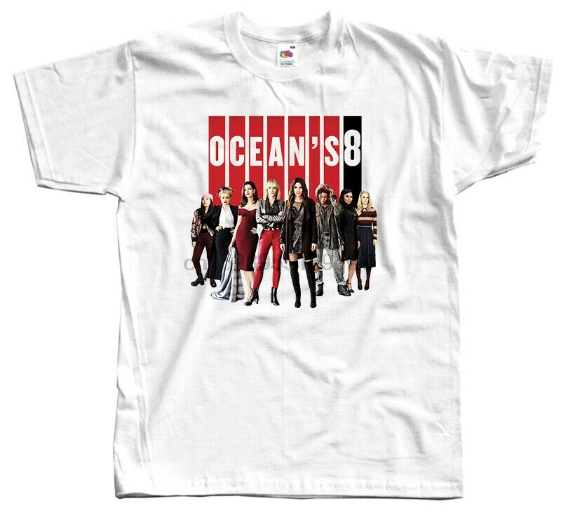 Oceans Eight V3 movie poster Sandra Bullock T-SHIRT WHITE all sizes S-5XL | Мужская одежда