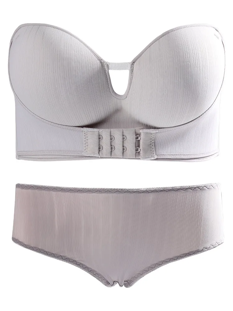 

Irene Tinnie Summer Strapless Invisible Bra Stickers Size Gathered Non-Slip Tube Top Wrap Chest Buckle Solid Color Underwear