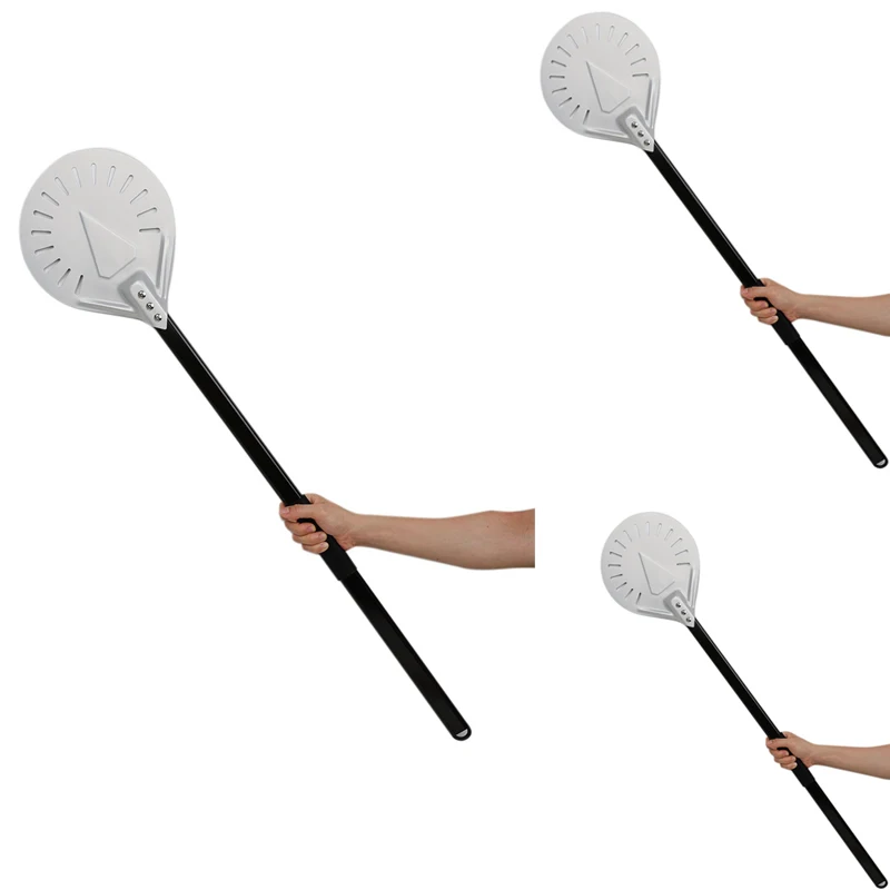 

Перфорированная Съемная лопатка для пиццы с длинной ручкой, алюминиевая лопатка для пиццы