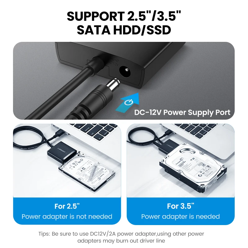 ugreen sata to usb adapter cable for 2 53 5 hdd ssd hard drive disk usb 3 0 to sata 3 cable converter for samsung seagate wd free global shipping