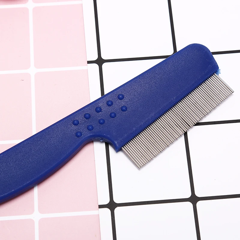 

1pcs Fine Toothed Flea Flee Metal Nit Head Hair Lice Comb With Handle For Kids Pet