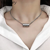 foxanry hot sale 925 stamp trendy necklace for women vintage handmade geometric pendant thai silver party jewelry gift