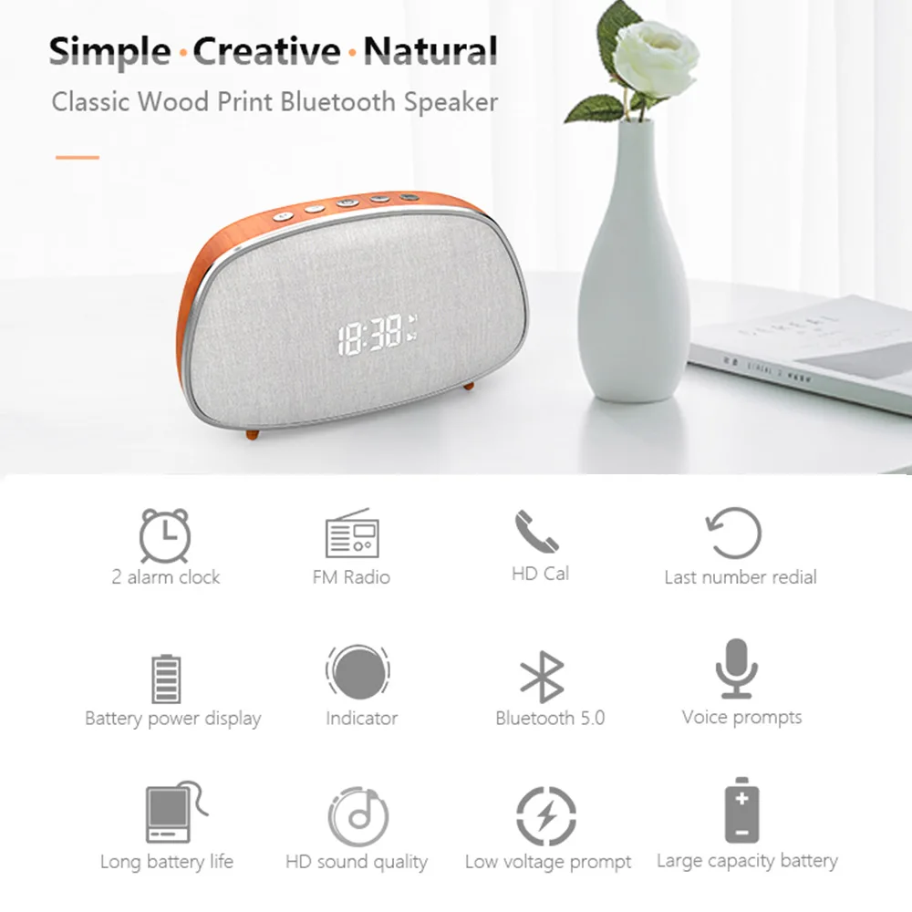 Bluetooth динамик портативный беспроводной громкий классический ретро деревянный