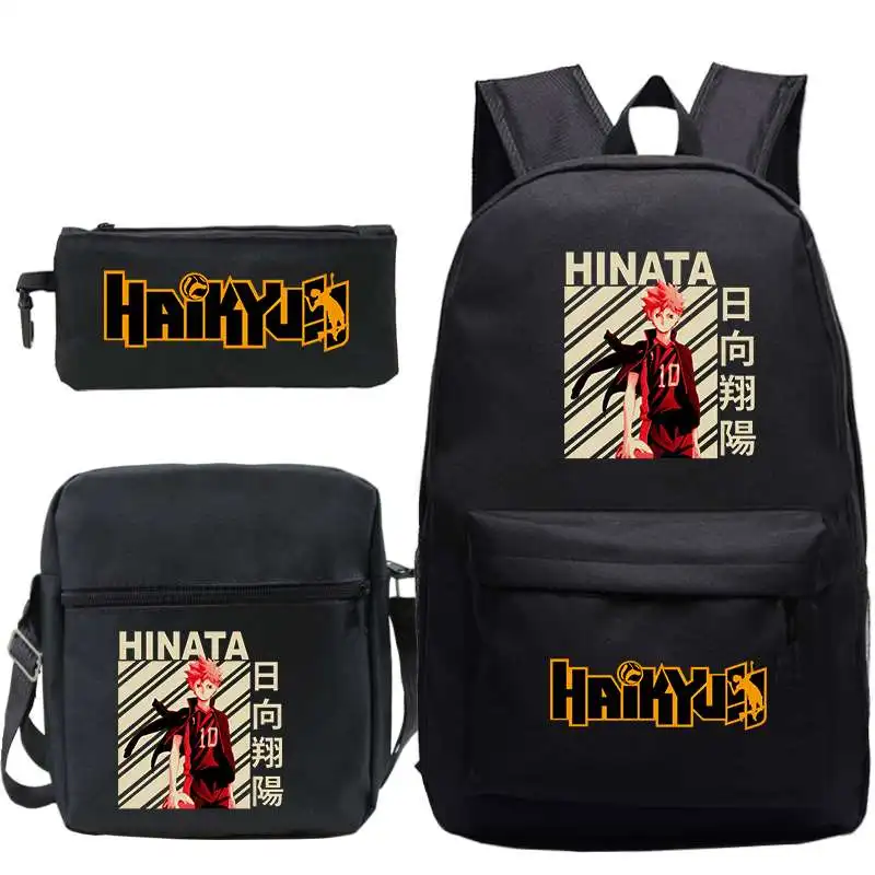 

Haikyuu Print School Backpack for School Teenager Girls Boys Kawaii Backpacks Mochilas 3pcs/set Kids School Bags Shoulder Bag