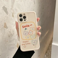 cute cartoon animal bear label korean phone case for iphone 12 11 pro max x xs max xr 7 8 puls se 2020 cases soft silicone cover