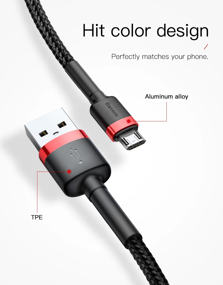 Baseus Micro USB кабель зарядное устройство для samsung Galaxy S7 S6 Быстрая зарядка мобильного телефона зарядное устройство Шнур для huawei Планшета USB кабель провод