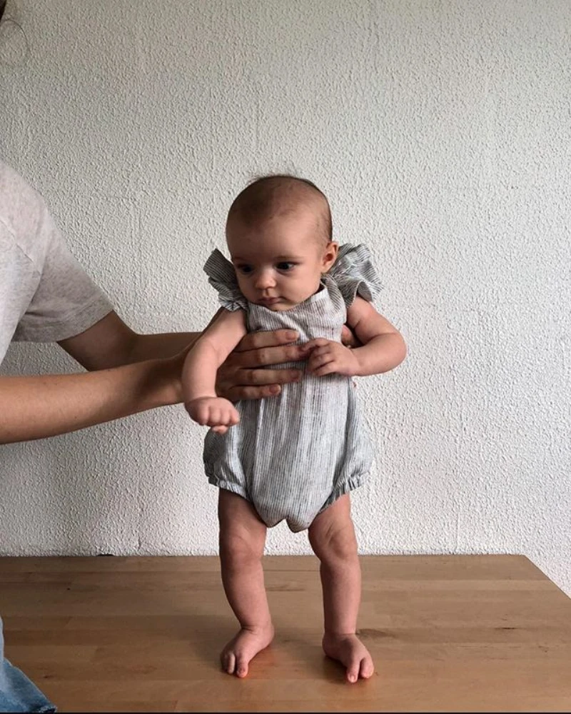 Детский комбинезон для новорожденных девочек и мальчиков хлопковый в полоску