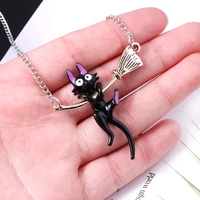 kikis delivery service necklaces black cat jiji pendant necklace for women men kids choker jewelry gift