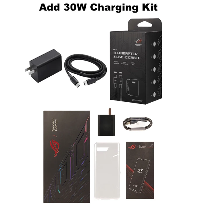 Add 30W Charging Kit ASUS ROG Phone 2 ZS660KL игровой мобильный телефон с двумя sim-картами 8 ГБ ОЗУ 128 Гб ПЗУ Snapdragon855+ OctaCore 6,59 дюйма 6000 мАч 48 МП NFC Android 9,0 - Цвет: Add 30W Charging Kit